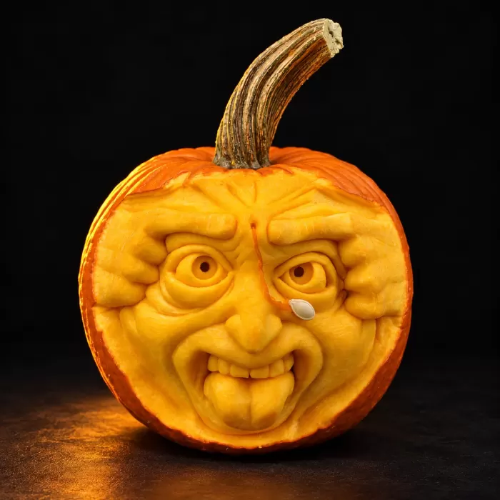 Carved pumpkin, Oct 2013