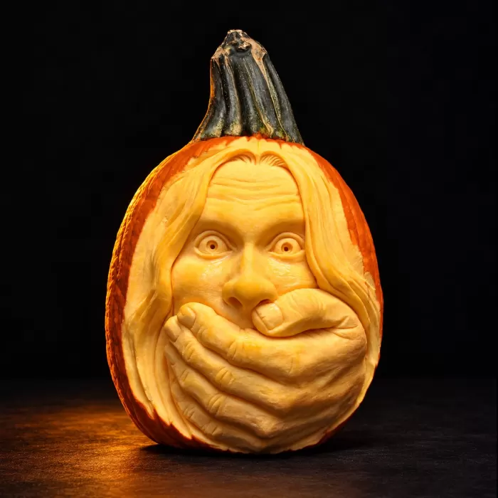 Carved pumpkin, Oct 2014