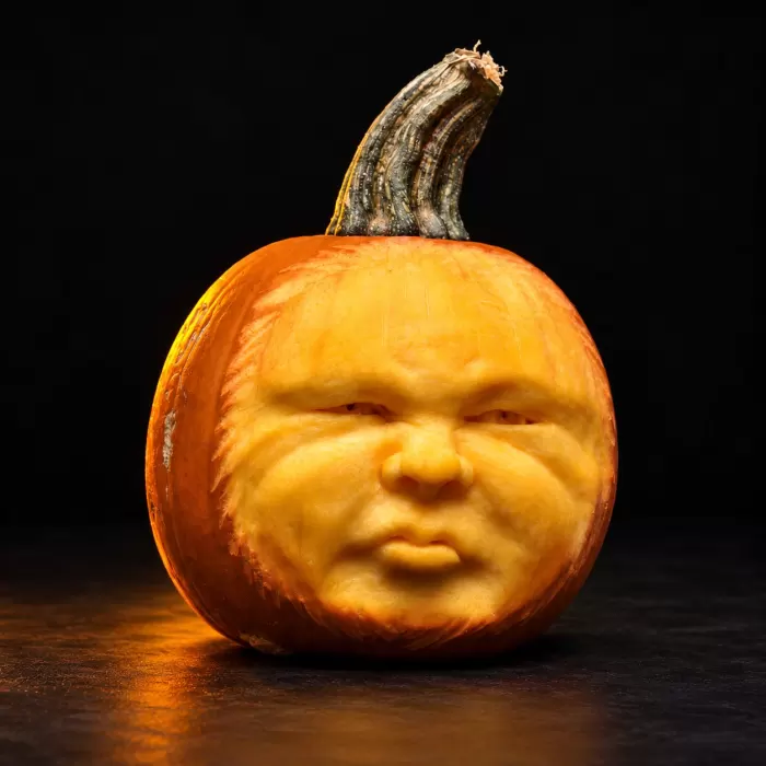 Carved pumpkin, Oct 2017