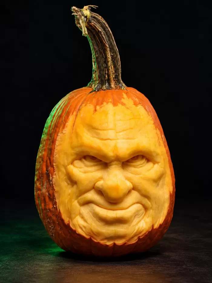 Carved pumpkin, Sept 2018