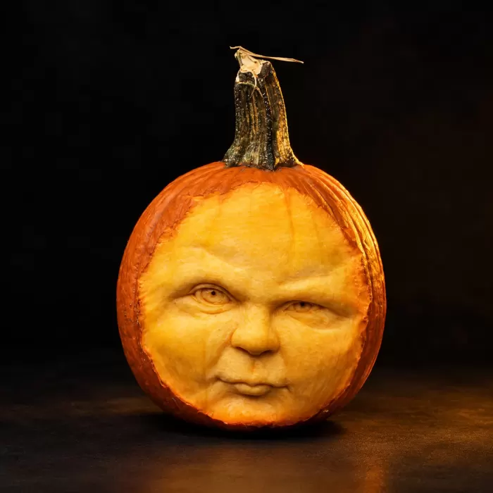 Carved pumpkin, Sept 2018