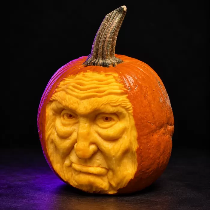 Carved pumpkin, Sept 2021